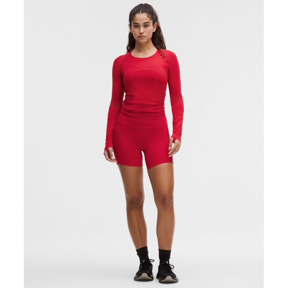 Lululemon Swiftly Tech Long Sleeve Shirt 2.0  Hip Length Oxford Red Oxford Red