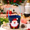 Christmas Candy Bags 3-Piece Denim Christmas Favor Bags With Handle Festive Party Favors Packaging Bucket For Cookie Snack