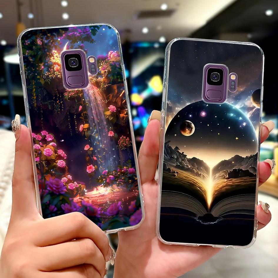 For Samsung Galaxy S9+ S9 Plus Case SM-G965F Cute Love Heart Strawberry Soft Silicone Cover on Samsung S9 S 9 SM-G960F TPU Coque