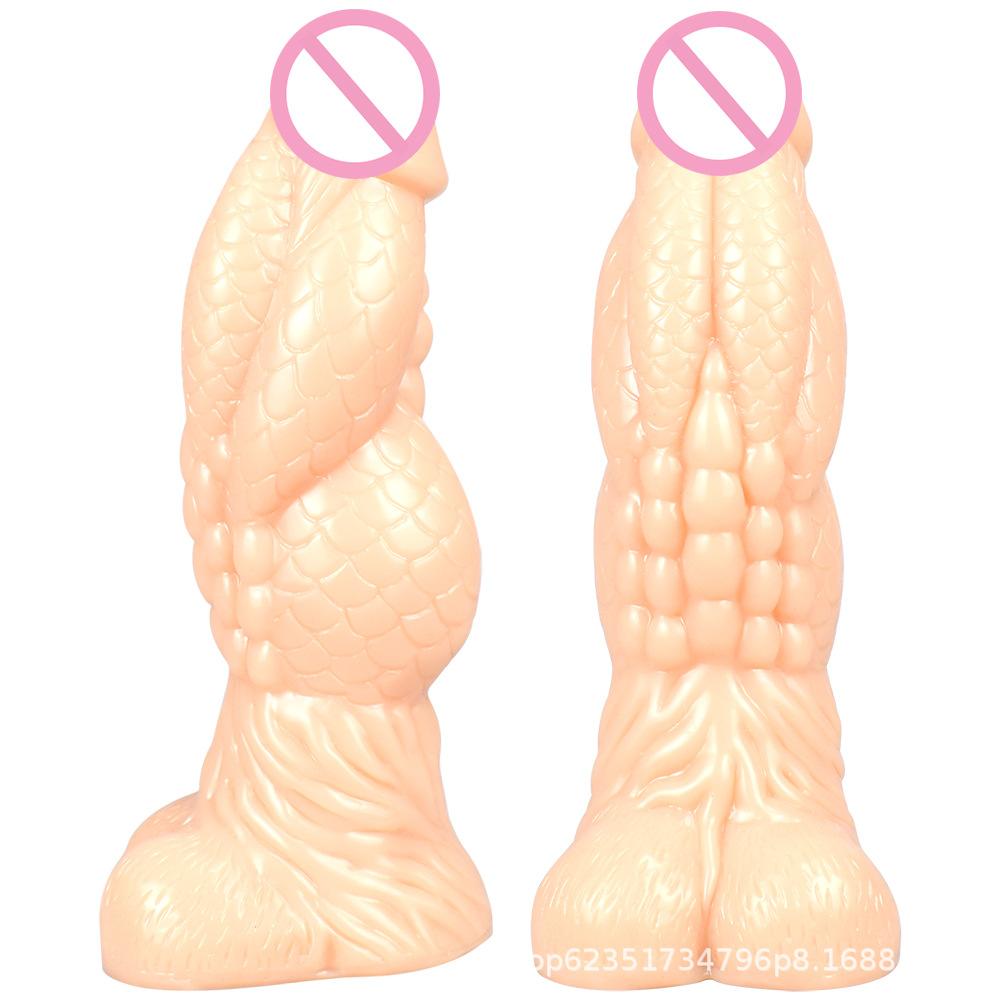 Außenhandel Speziell geformte Schuppen Tiersimulation Penis Dickes weibliches Masturbationsgerät Dildos Back Court Anal Plug Sexspielzeug