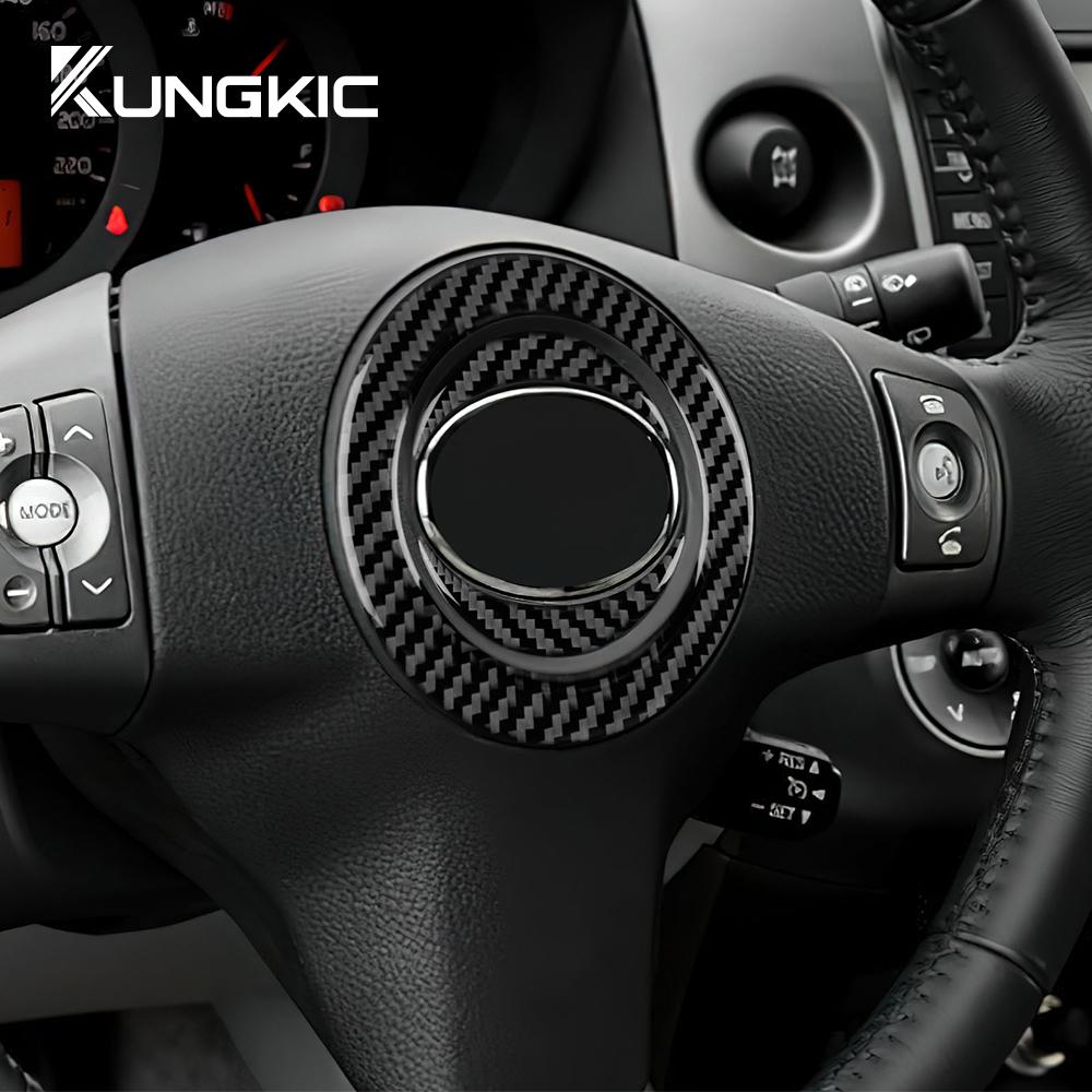 Real Soft Carbon Fiber Sticker For Toyota RAV4 2006 2007 2008 2009 2010 2011 2012 LHD RHD Car Steering Wheel Center Frame Trim