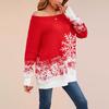 Hot Sale Little Snowflake Christmas Sweater Autumn and Winter Christmas Casual One-Neck Knitted Sweater Women