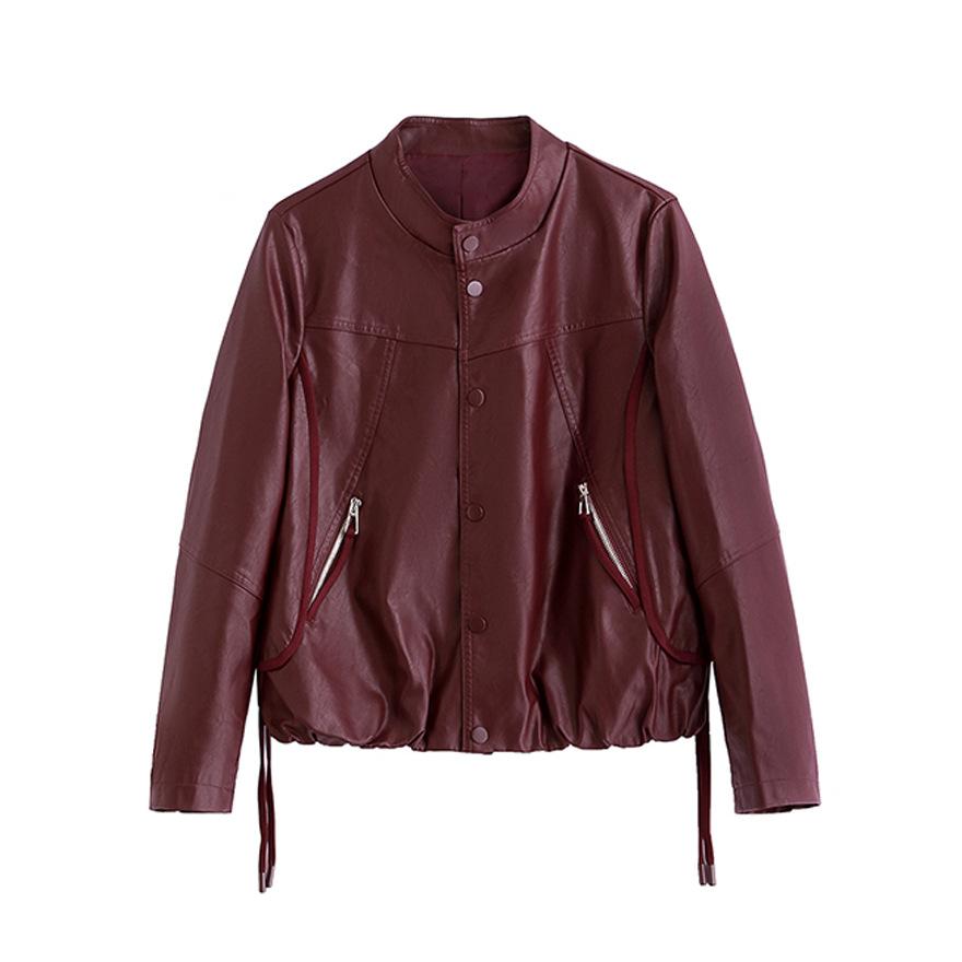 Loose Leather Jacket Women's Jacket Short Jacket Spring and Autumn Temperament Fashion Small Casual Motorcycle Clothes