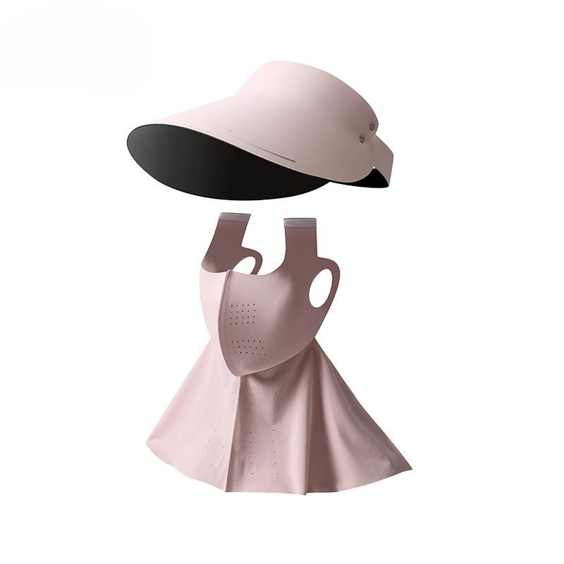 

women s Summer Full Face Sun Protection Hat Mask UV Protection Lightweight Breathable Sun Visor Balaclava розовый