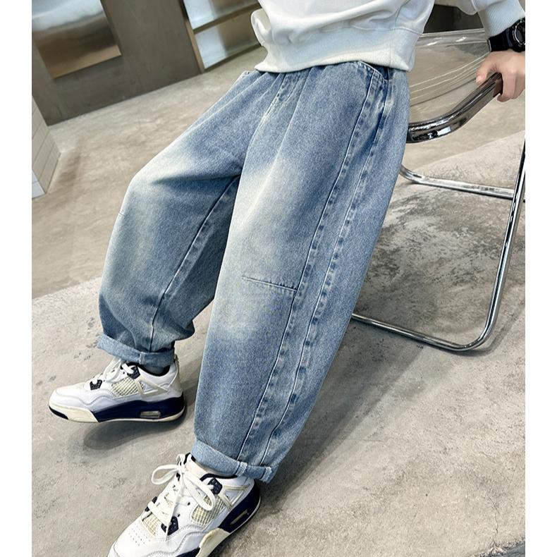 Blugi de băieți Pantaloni de toamnă la modă pentru copii Pantaloni largi casual