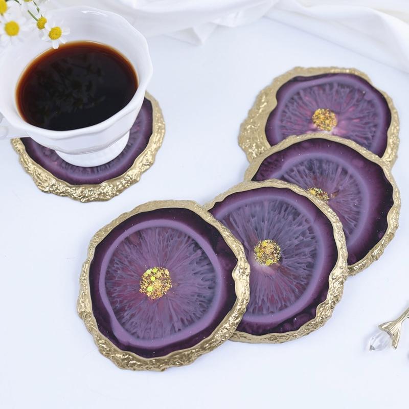Resin Silicone Coaster Molds for Resin,Geode Coaster Molds for Resin Casting,Epoxy Resin Molds for Tray Coasters Making