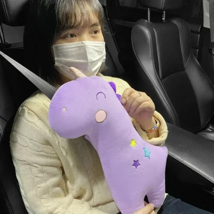 Cartoon Plush Car Seat Belt Shoulder Guard | Universal Fit Safety Pad for Kids & Adults | Soft Interior Decoration