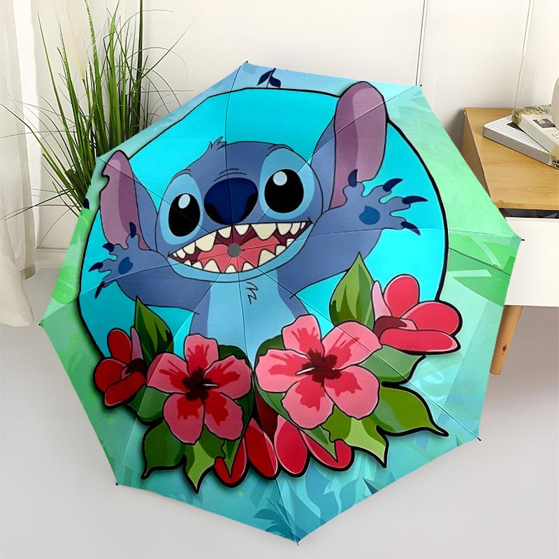 Stitch Stars Fantasy Artwork Portable Automatic Umbrella Folding Umbrella with 8 Ribs Foldable Design All-Season Use Vibrant Pattern Umbrella