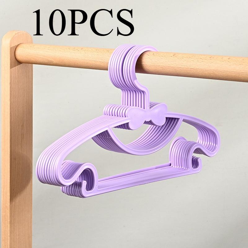10PCS/set Colorful Clothes Hanger, Anti Slip Plastic, Cute Little Clothes Support, Home Clothes Rack