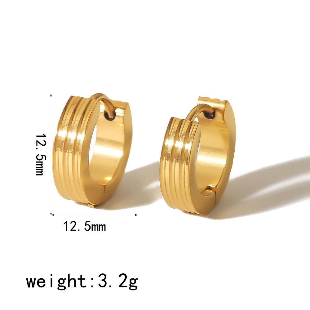 

ins Стильные простые серьги из нержавеющей стали 18-каратного золота с геометрическим кругом, серьги High Sense для женщин