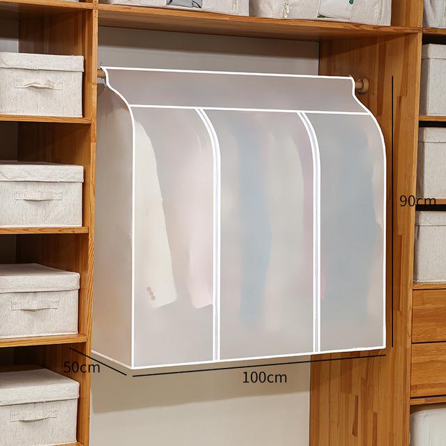 Clothing Dust Cover Transparent Dress Clothes Garment Dust Cover Hanging Organizer Waterproof Dustproof Clothes Wardrobe Storage