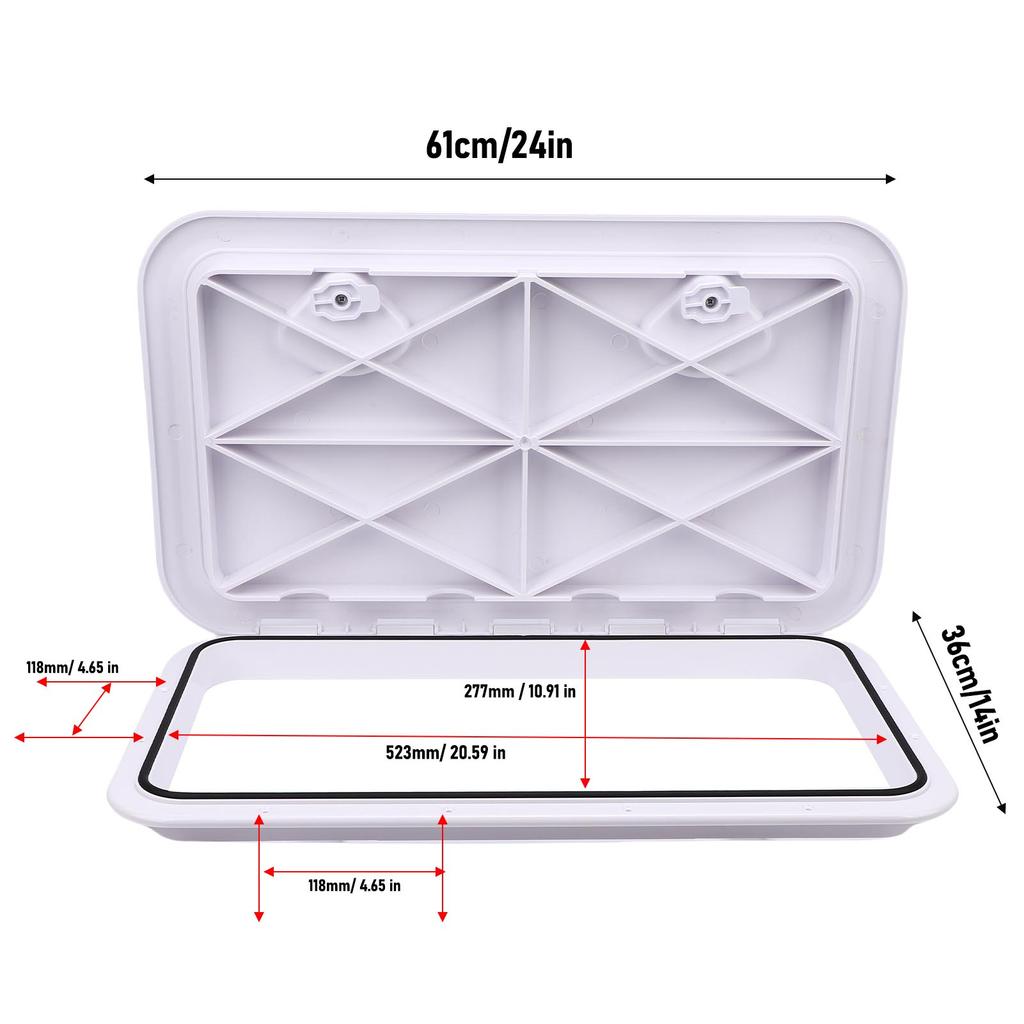 Boat Hatch 24inx14in Rectangle Boat Deck Hatch 180° Opening Lid Marine Boat Access Hatch Lid for Yachts RV