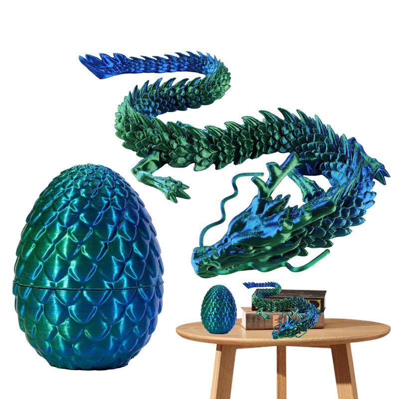 3D Printed Gem Dragon Crystal Dragon Egg Rotatable And Poseable Joints 3D Articulated Dragon Toys For Autism Kids Gifts