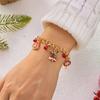 Christmas Red Green Bells Chain Bracelet Deer Bulb Crutch Santa Claus Tree Snowman Wreath Snowflake Bangle Jewelry For Women Men