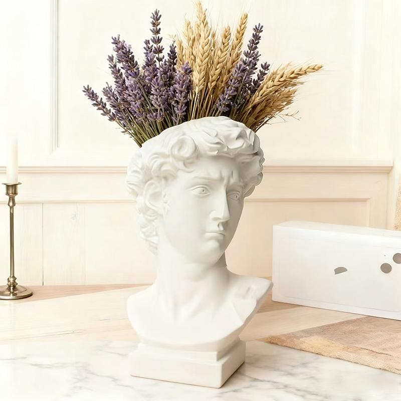 David Art Statue Flowerpot for Inserting Dried Flowers and Simulating Flowers Home Living Room Bedroom Decoration Gift