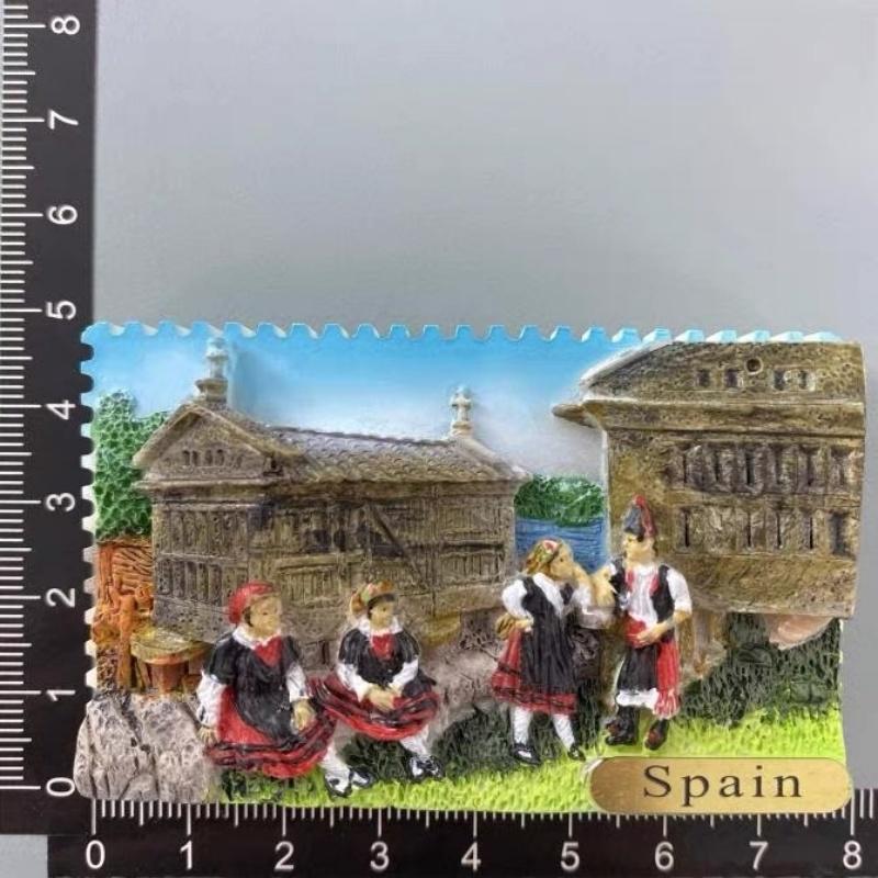 3D Resin Spain Fridge Magnet - Barcelona Seville Donostia Jaen Spanish Travel Souvenir Refrigerator Magnet Home Decor Gift
