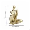 Golden Sitting Lady Figurine Elegant Accents Piece Abstract Woman Statue Handcrafted Look Modern Art