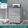 Under-Desk Metal Filing Cabinet with Lock, Mobile Office Storage Cabinet, Small Drawer Cabinet