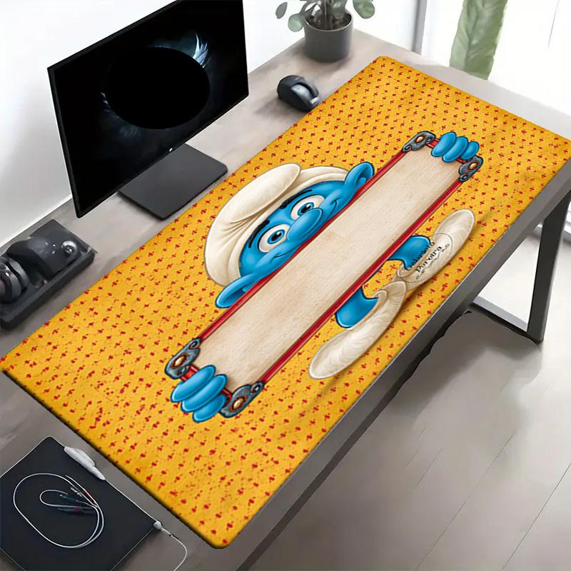 Blue Smurfs Print Mouse Pad, Anti‑Slip Desktop Keyboard Mat, for PC Laptop Gaming Working Daily Use, Cool Festival Surprise Gift