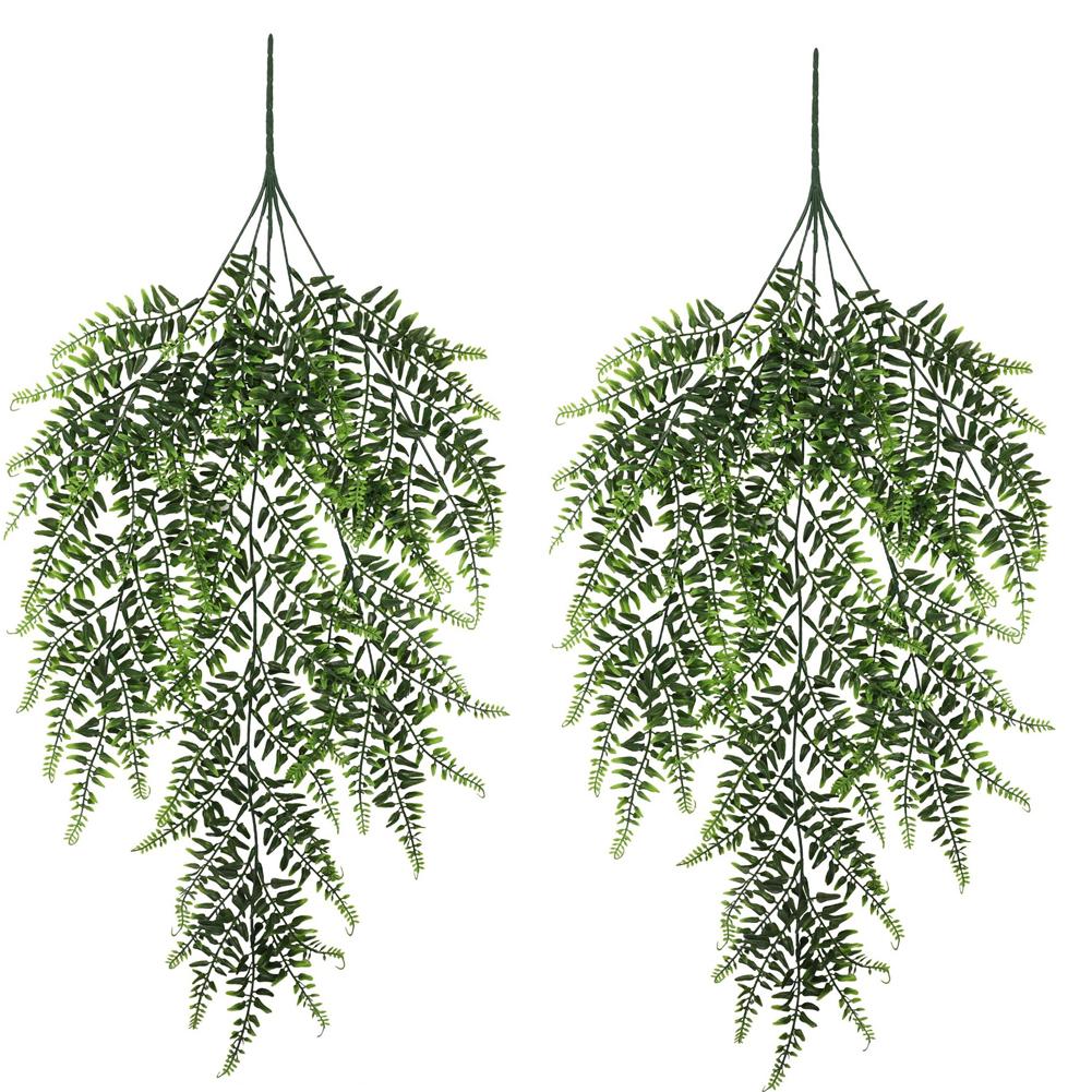 80cmPersian Fern Leaves Vines Home Room Decor Hanging Artificial Plant Plastic Leaf Grass Wedding Party Wall Balcony Decoration