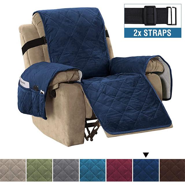 

Velvet Plush Recliner Sofa Covers Elastic Slipcover Anti Scratch Protector for Home Pets Kids Dogs
