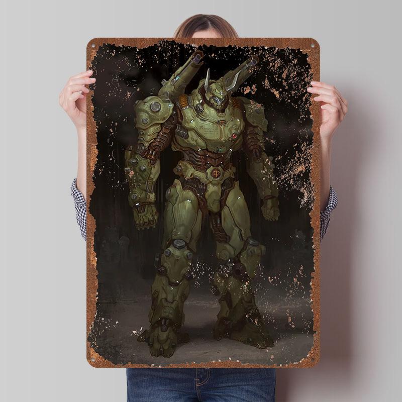 DoomS Tinplate Posters Custom Wall Art Vintage Metal Signs Retro Tin Plaque for Bedroom Decoration Gaming Home Decor Accessories