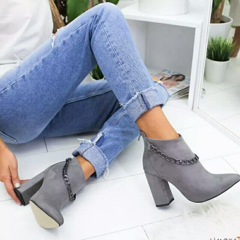 Boots Casual High-heeled Short Boots 