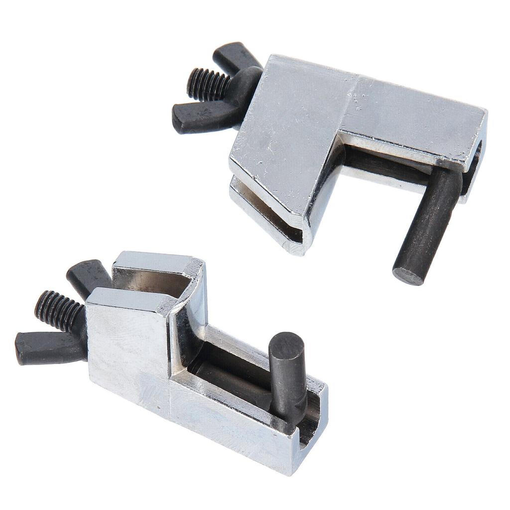 2PC Heavy-Duty Metal Ferrule Hose Clamp Set Small Hose Pincher Clamp Tool for Automotive Repair and Vacuum Hose Line Clamping