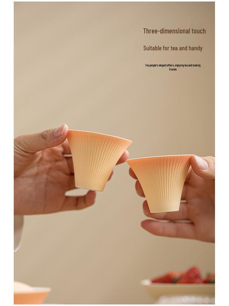 Gradient Fireworks Blooming Gaiwan Teacup Set - High-end Ceramic Kung Fu Tea Set with Gift Box for Spring Festival Souvenir