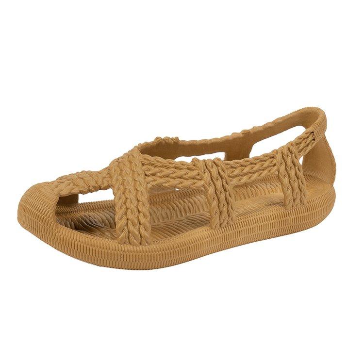 

Woman Slipper Retro Sandals Home Summer Beach Slides House Shoe Roman Weaving Casual Outdoor Ladies Female Men Male 43 жёлтый