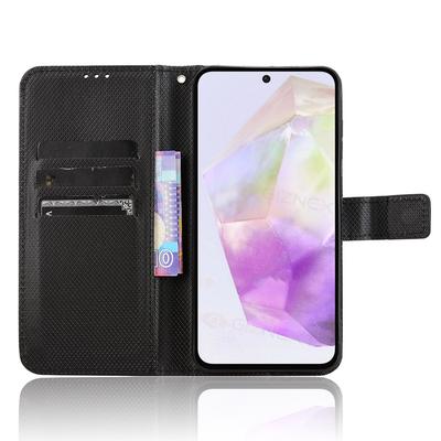 Etui dla Samsung Galaxy A56 5G PU Skóra Tekstura Diamentowa Portfel Pokrowiec na Telefon