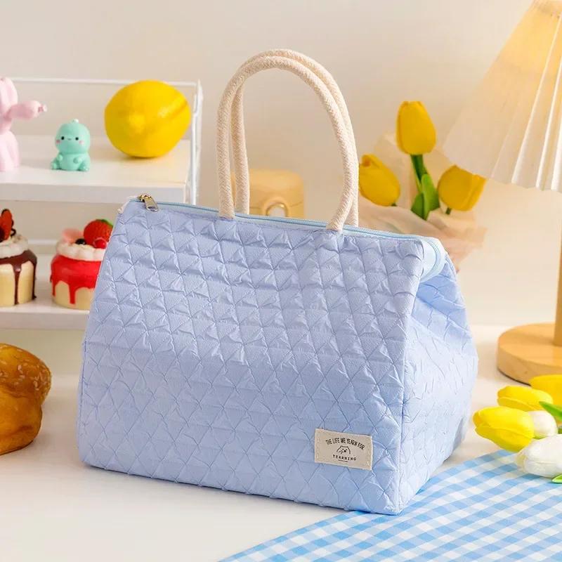 Nueva Moda Sencilla Gran Capacidad Impermeable Bolsa de Almuerzo Portátil Caja de Almuerzo Bolsa Térmica Aislante para Oficinistas