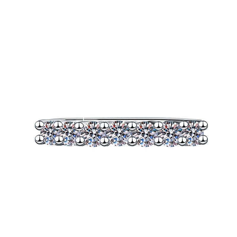 Open Adjustable European and American Style New Imitation Mosane Diamond Adjustable Girls' Ring Fashionable Creative Ring