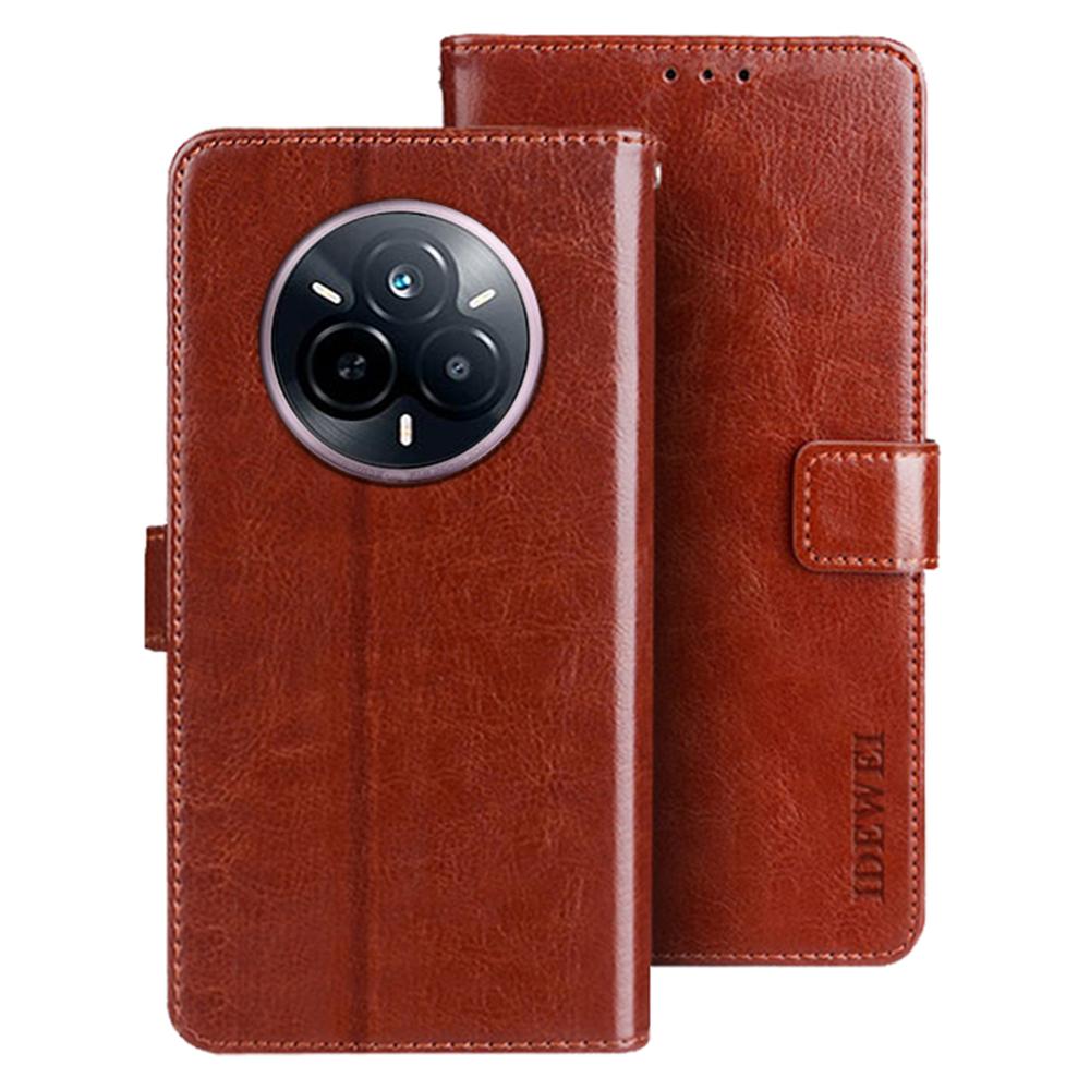 For Realme 14 Pro 5G Stand Case Crazy Horse Texture Leather Phone Cover