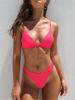 Plus Size European & American Solid Color Bikini - Sexy Two-Piece with Triangle Cup Women's Swimwear