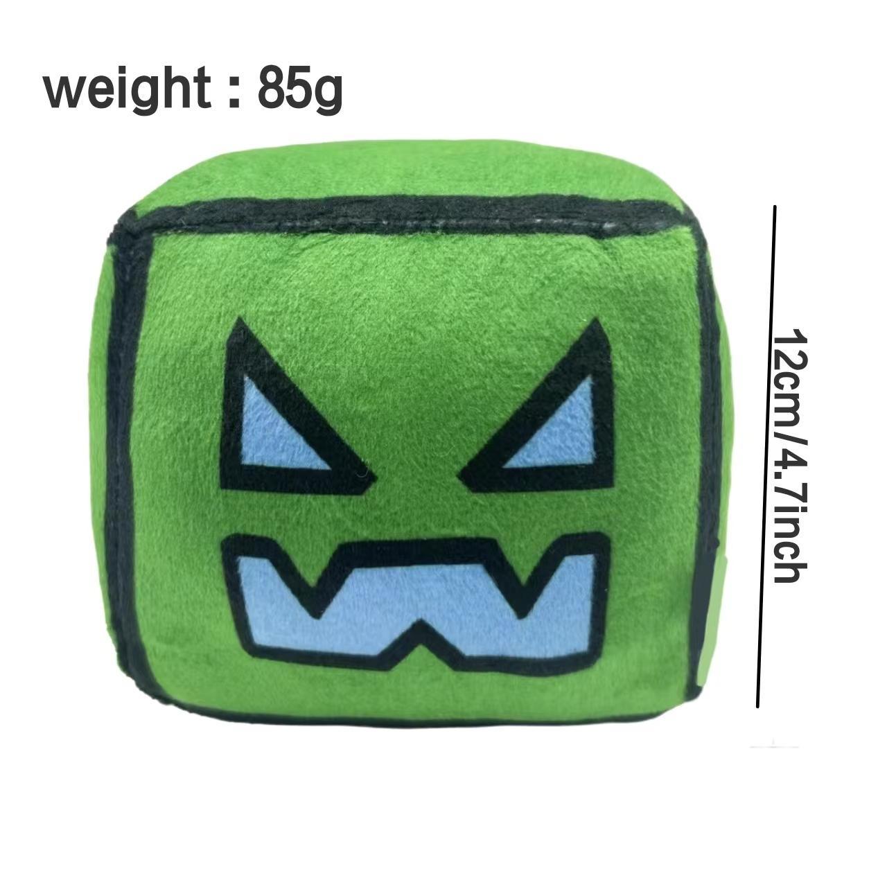 Geometrie Pluche Speelgoed, Kubus Volume Hout Opgezadeld Dier Pluche Poppen Speelgoed Voor Kinderen En Gaming Fans Kinderdag Verjaardagscadeau green