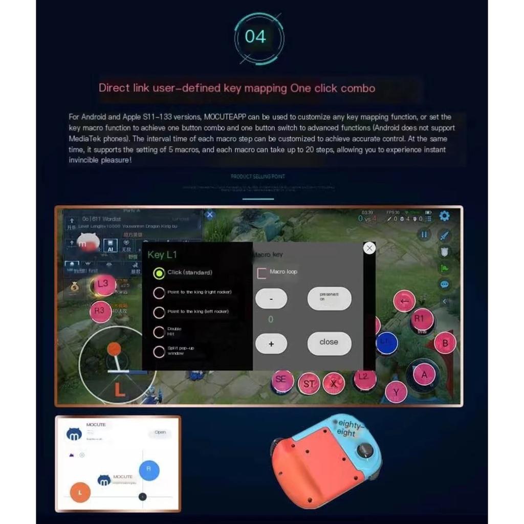 Split Type BT Wireless Game Controller for Android IOS Mobile Phones PC Win Gamepad Joystick Video Game Accessories Controller
