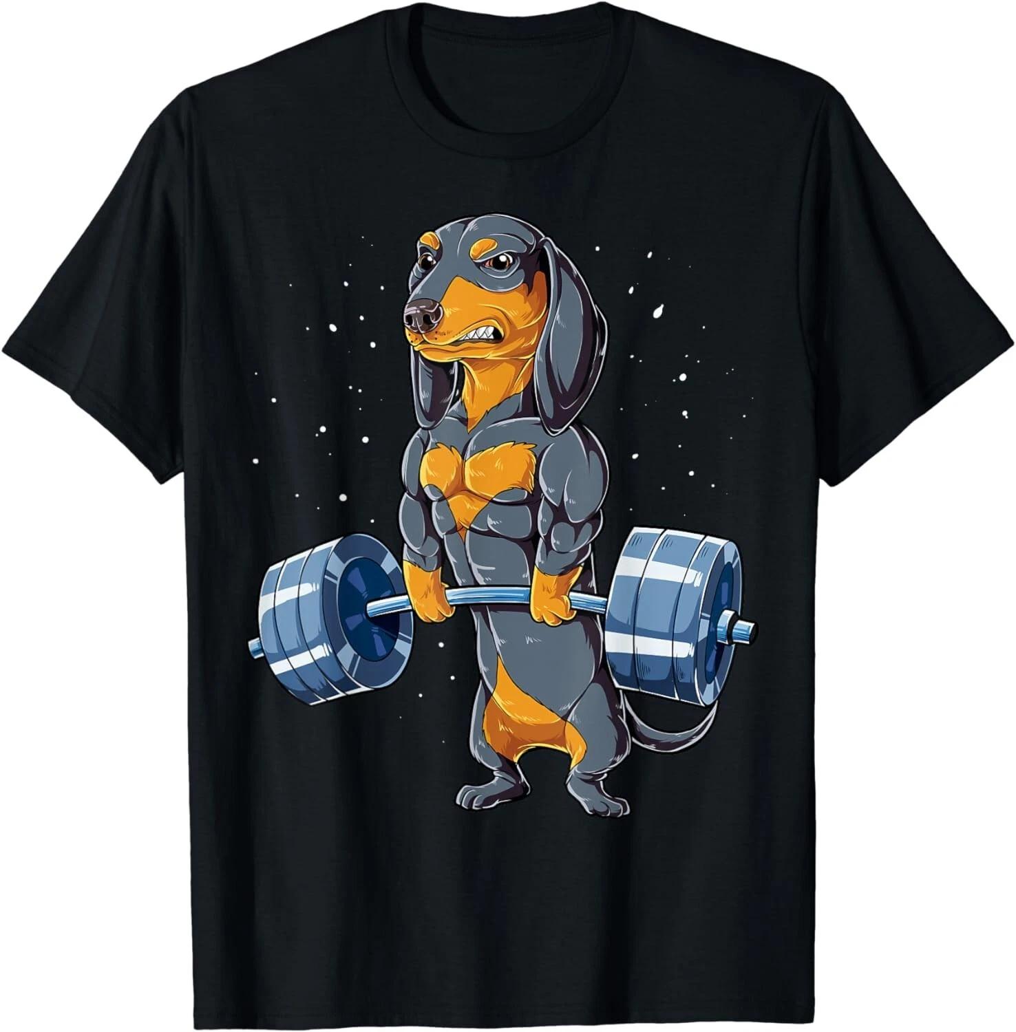 

Dachshund Weightlifting Funny Deadlift Men Fitness Gym Gifts Gift Unisex T-Shirt S
