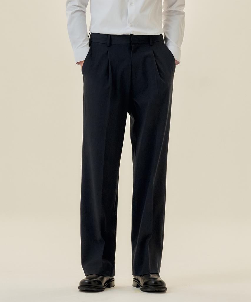 MINDBRIDGE Do Good_Wide Single-Pleat Elastic Slacks - 2 Colors