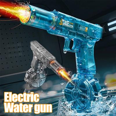 Non-Toxic Simulated Firing And Recoil Electric Water Gun Toys Children Automatic Sensor Lights Water Pistol Summer Outdoor Beach Kids Toy