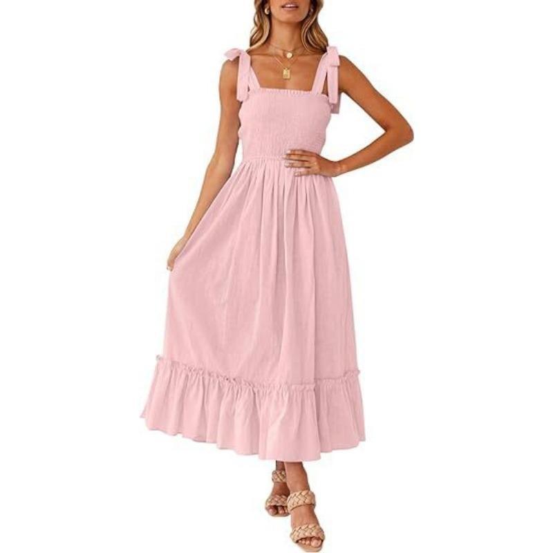 Women's Range Simple Solid Colour Halter Long Dresses