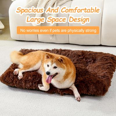 Large Dog Bed Plush Soft Pet Beds Comfortable Dog Sleeping Mats Anti-Slip Pet Crate Beds for Large