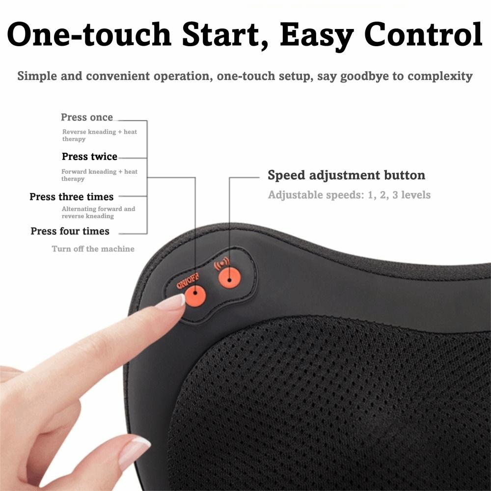 3D Simulation Back Massager With Heat Electric Massage Pillow Lumbar Massage