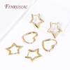 18K Gold Plated Brass Heart/Star Hoops Earrings For Women Fashion Jewelry Accessories Female Earrings Wholesale