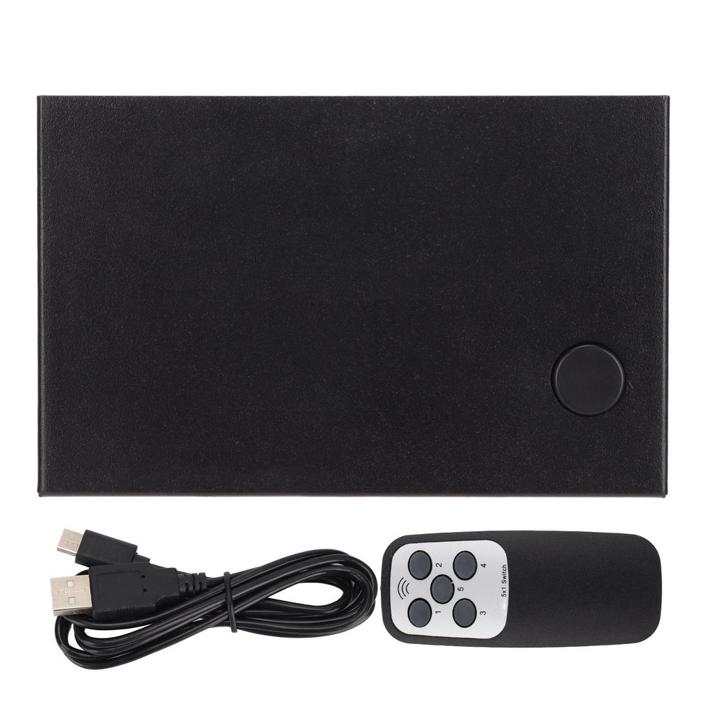 18Gbps HD Multimedia Interface 2.0 5x1 Switcher 5 in 1 Out Switch Selector with Remote Control and