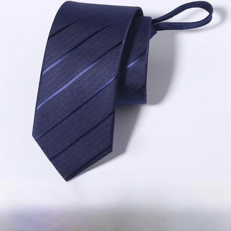 Polyester Striped Tie For Men Business Formal Wear With Zipper Closure For Office And Wedding