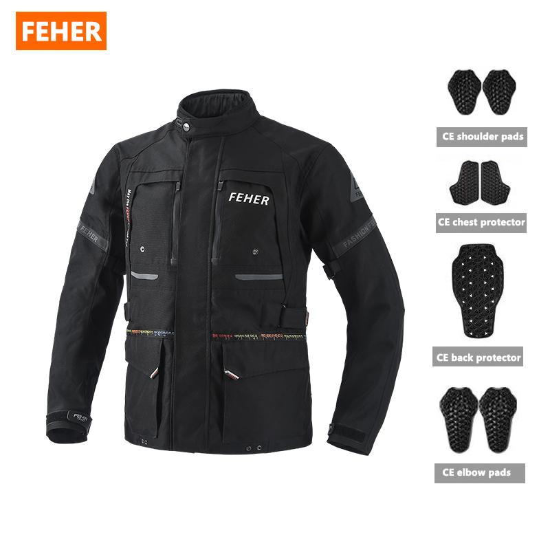 FEHER Autumn Winter Motorcycle Touring Suit Man Waterproof Removable Liner Motorbike Adventure Suits Breathable Warm Riding Sets