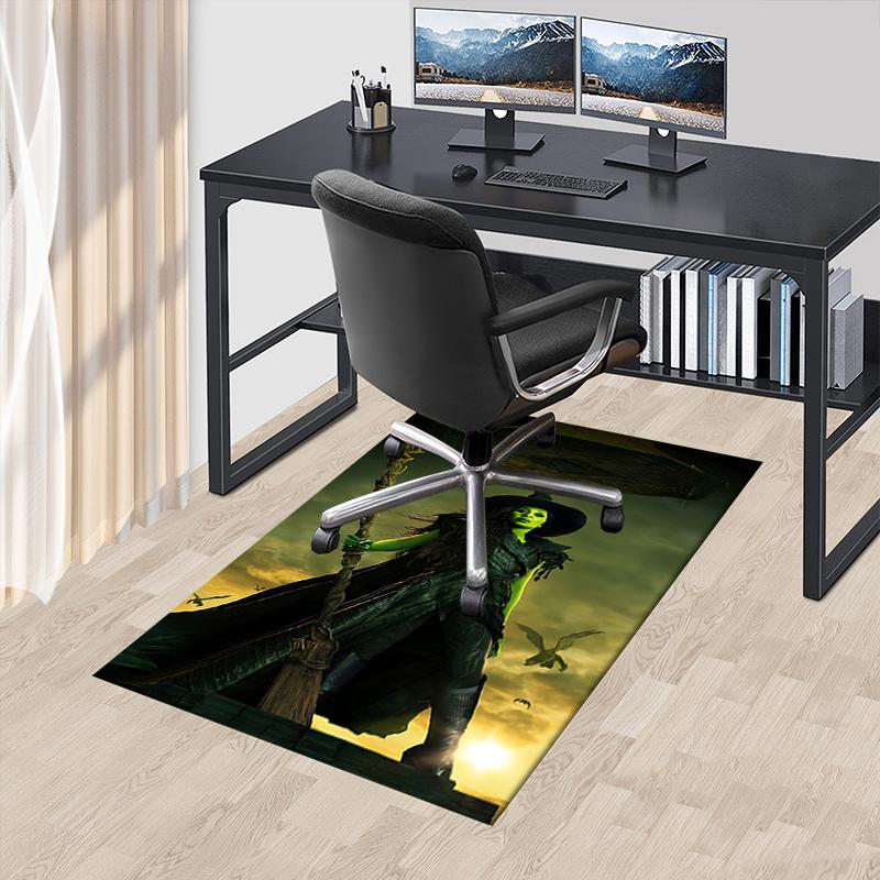 

Wicked, Broomstick Pattern Polyester Office Carpet Chair Mats, Home Decor Dormitory Floor Protector with Anti-Skid Backing, Large Area Cover 60cm by 90cm