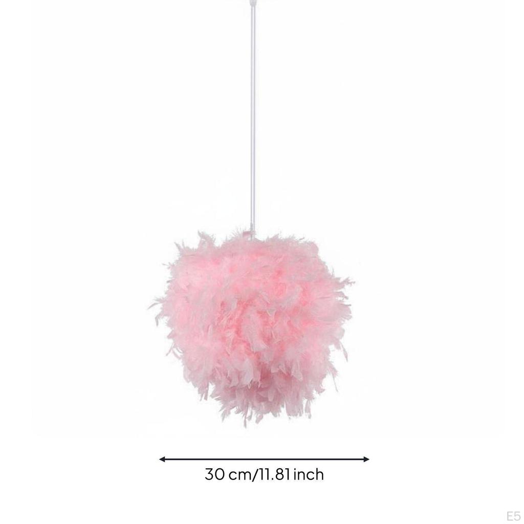 Feather Pendant Light Romantic Chandelier for Bedroom, Living Room 25CM