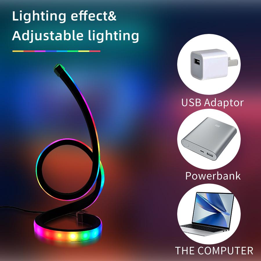 USB Plug Advanced Desk Lamp, Three-tone Light/changeable Color Adjustment of Two Modes, Bedroom Office Gaming Room